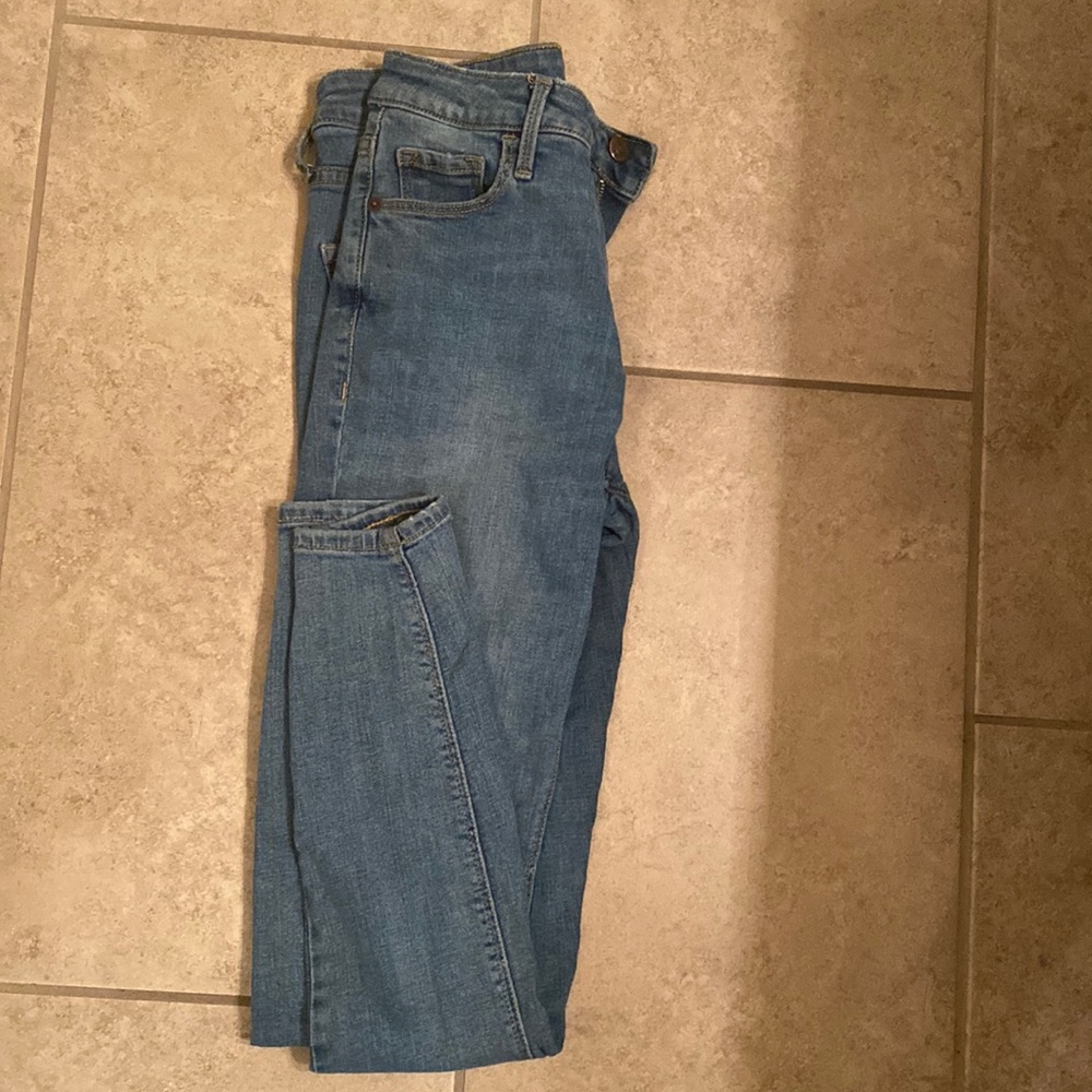 Blue skinny high rise jeans